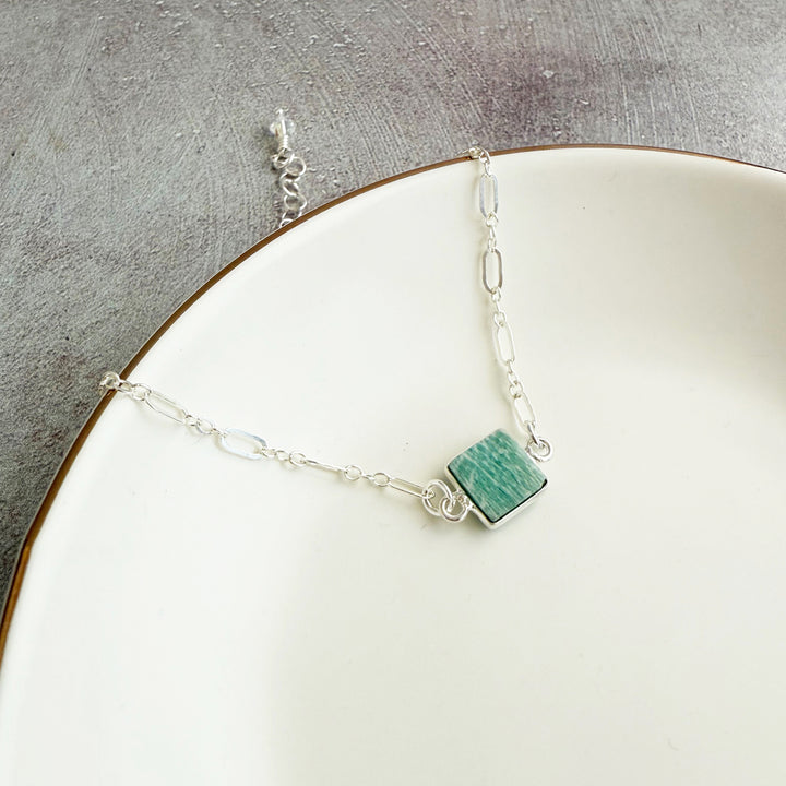 Amazonite Chain Bracelet in Sterling Silver