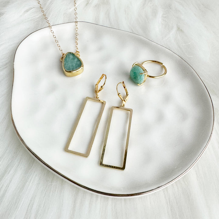 Amazonite Lovers Set in Gold