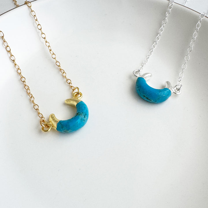 Small Turquoise Horn Necklace