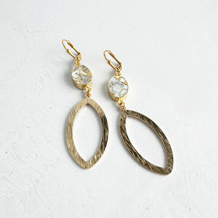 Mojave Marquise Dangle Earrings in Brushed Gold