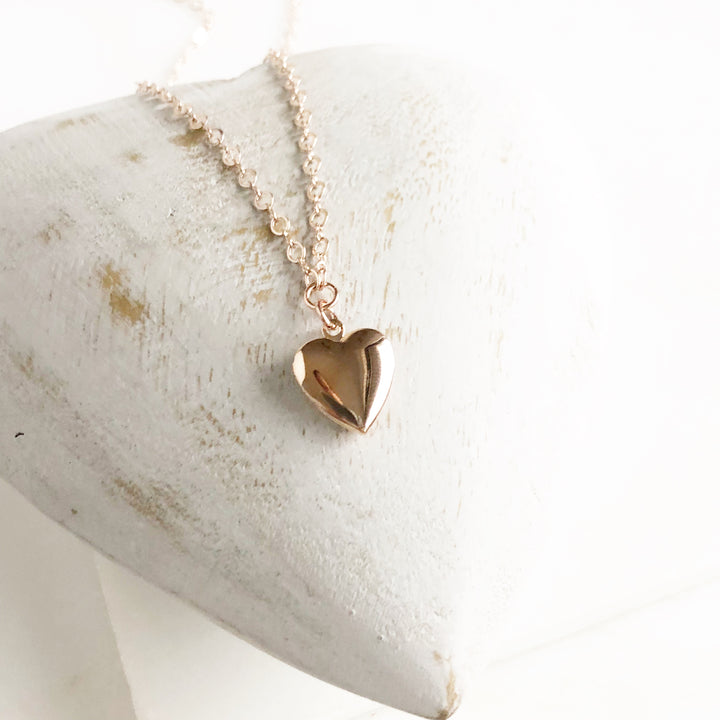 Heart Locket. Rose Gold Heart Necklace. Heart Necklace. Valentines Day Gift. Valentines Day Jewelry
