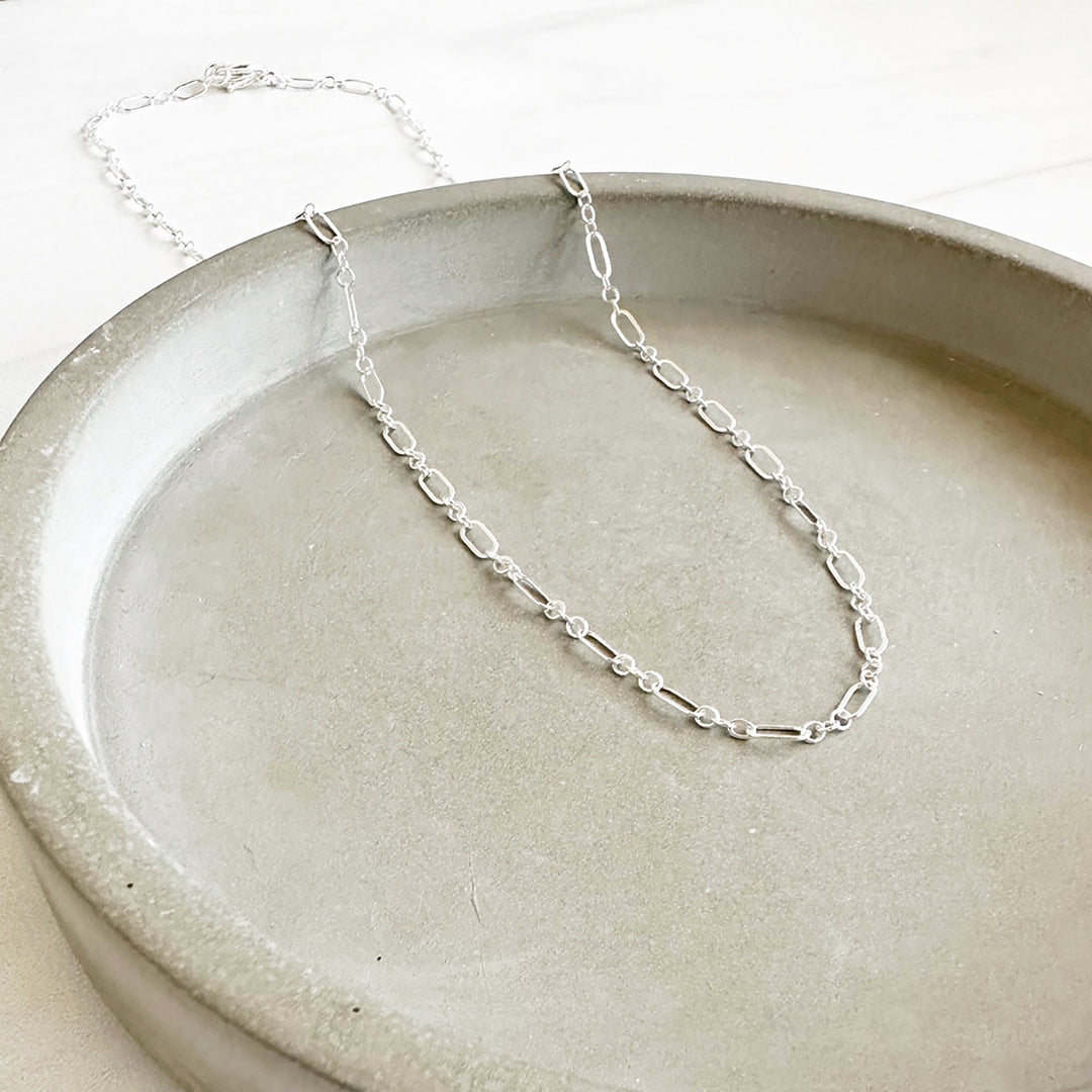 Dainty Chain Link Necklace in Sterling Silver