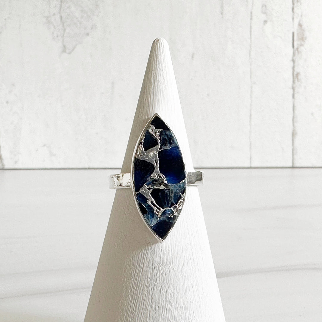 Sapphire Mojave Marquise Statement Ring in in Gold and Silver