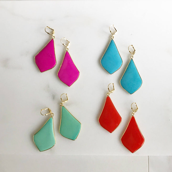 Kite Earrings. Statement Earrings. Gold Earrings. Colorful Kite Earrings. Statement Earrings. Colorful Dangle Earrings. Jewelry Gift.
