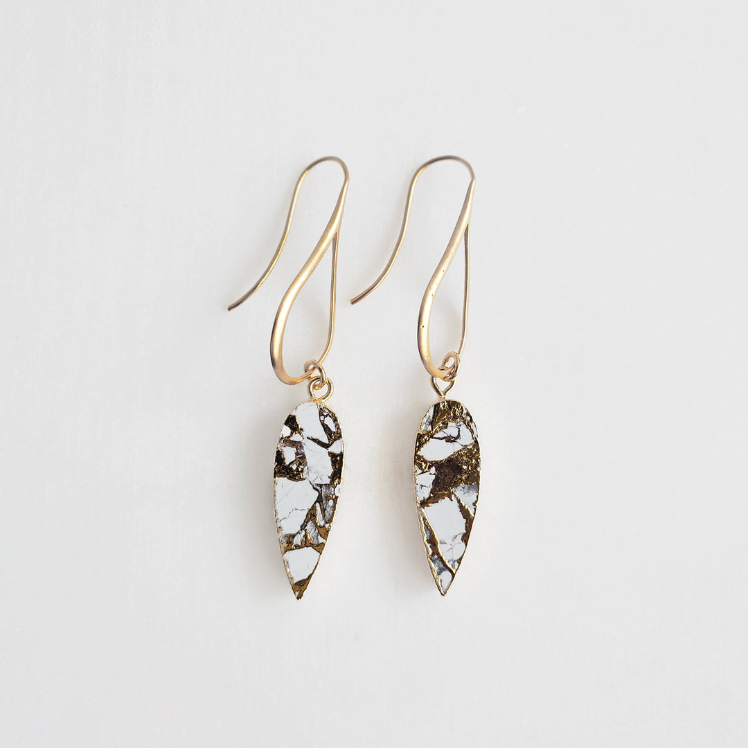 Mojave Teardrop Stone Dangle Earrings in Gold