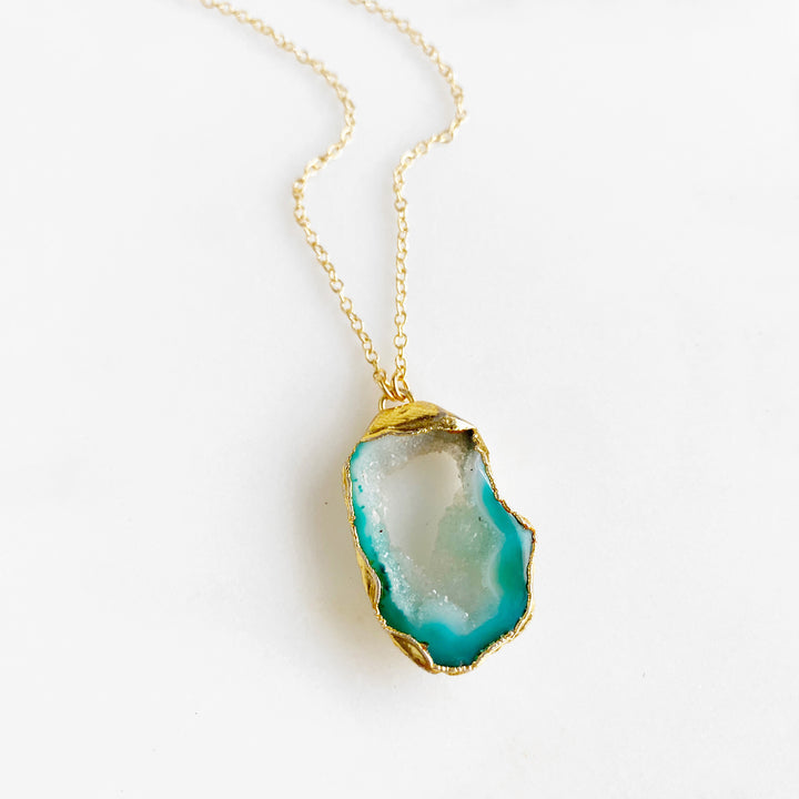 Gold Druzy Necklace. Solar Quartz Necklace. Raw Stone Necklace. Choose Your Unique Stone
