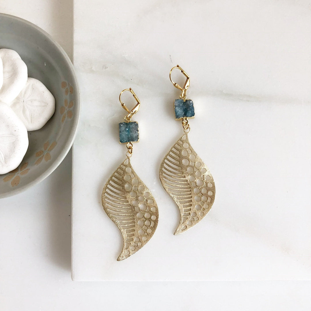 Druzy Earrings. Statement Earrings. Chandelier Dangle Earrings. Statement Earrings. Jewelry Gift. Modern Fashion Drop Earrings. Chandelier