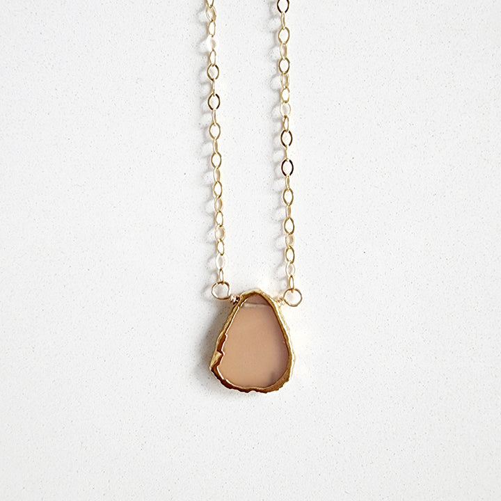 Gemstone Slice Layering Necklaces in Gold