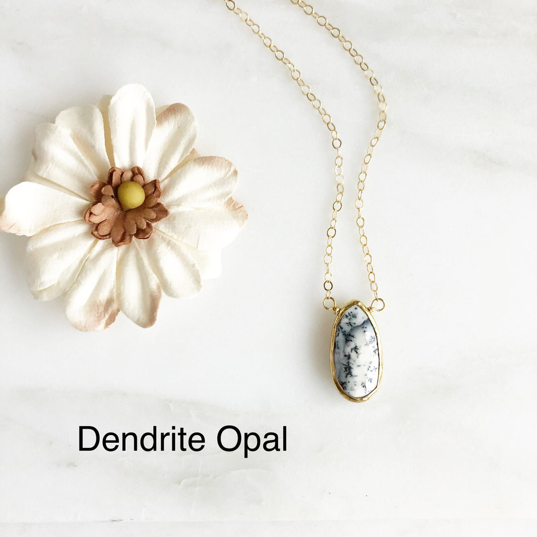 Teardrop Gemstone Necklace. Natural Jewelry. Choose Stone