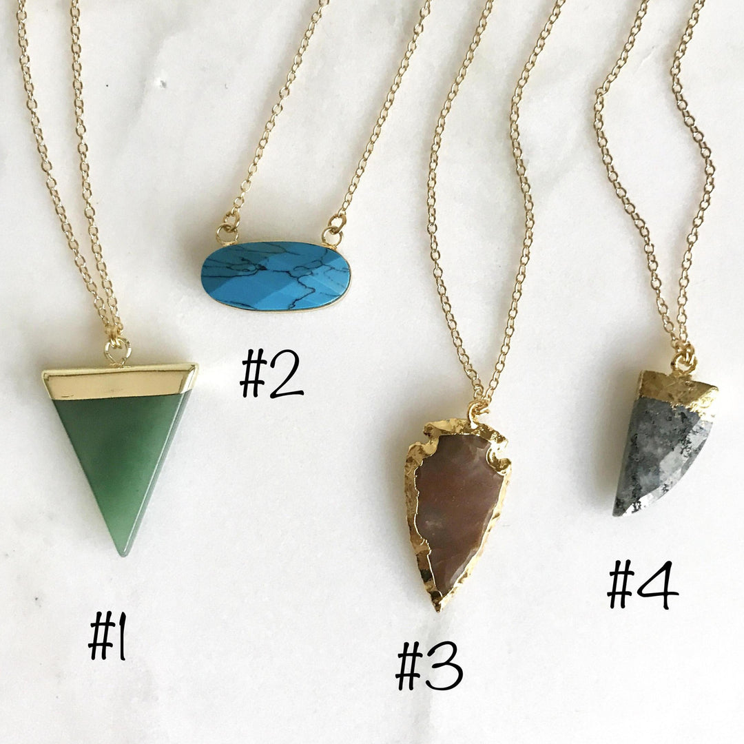Gemstone Layering Necklace - Short Style. Layering Pendant Necklace