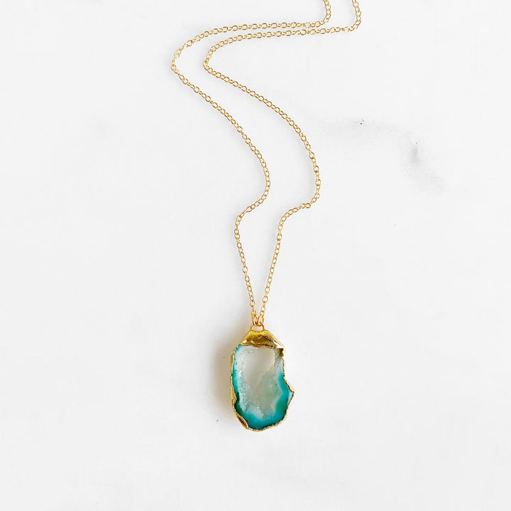 Gold Druzy Necklace. Solar Quartz Necklace. Raw Stone Necklace. Choose Your Unique Stone