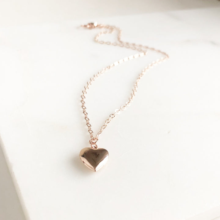 Heart Locket. Rose Gold Heart Necklace. Heart Necklace. Valentines Day Gift. Valentines Day Jewelry