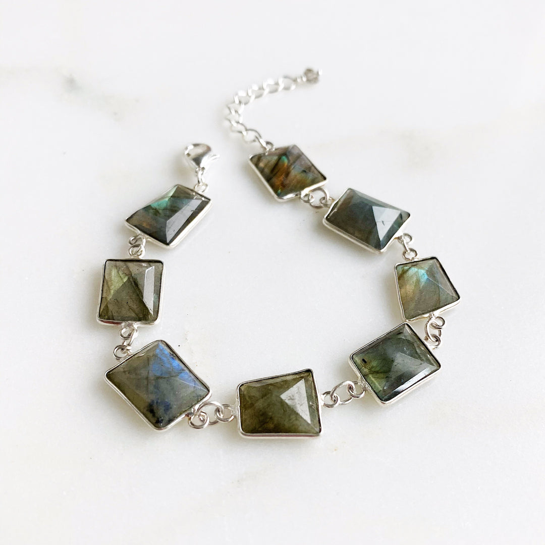 Labradorite Bezel Bracelet in Silver