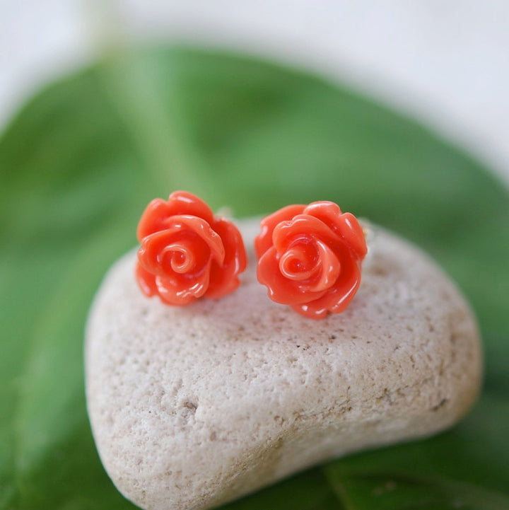 Rose Stud Earrings. Bridesmaids Flower Girl Earrings