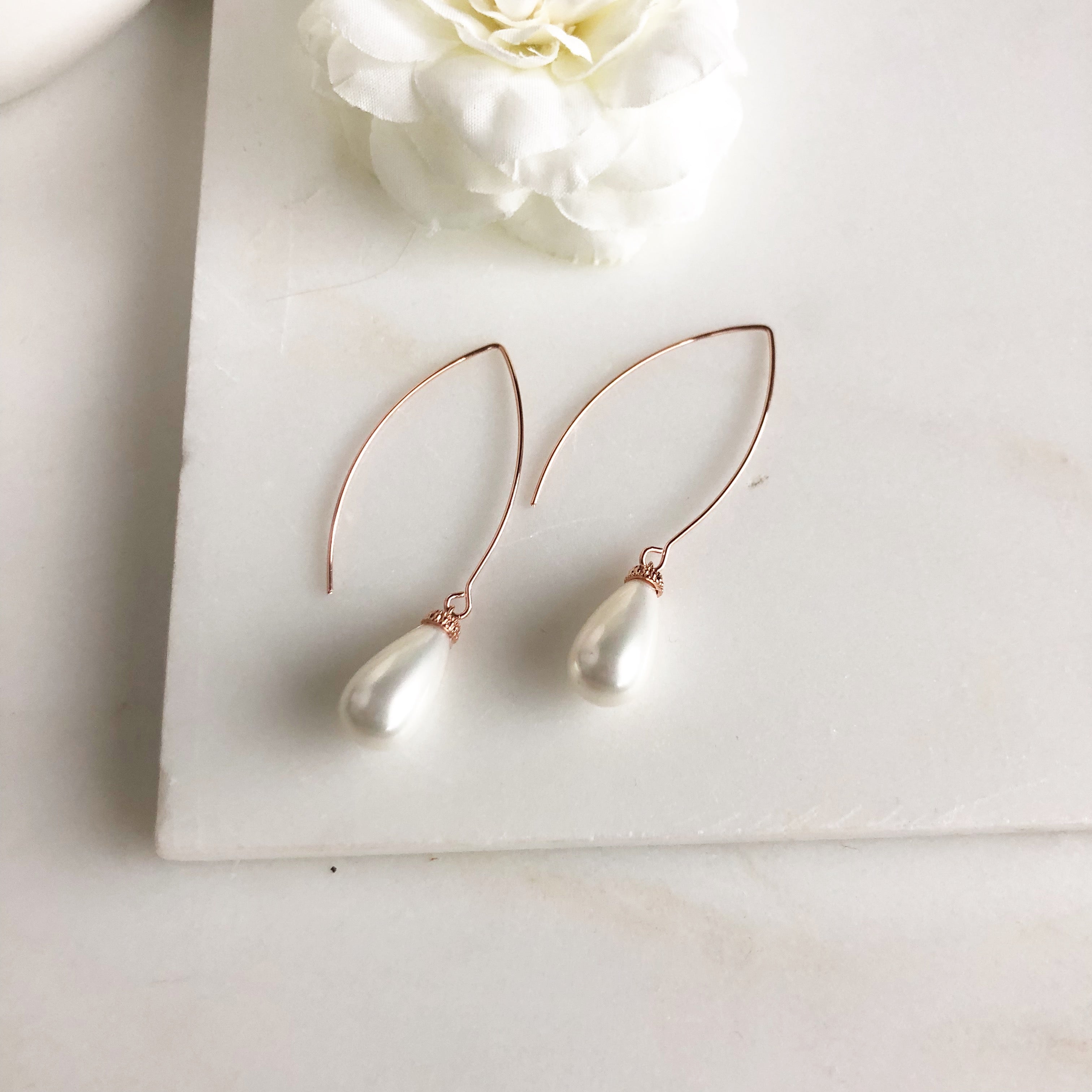 Mischa Pearl Bridesmaid Earrings - Wink of Pink Shop