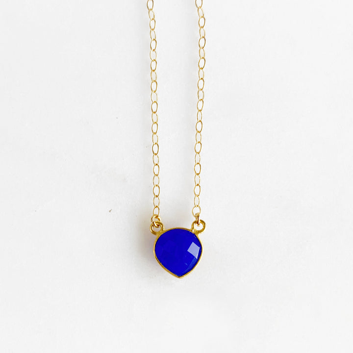 Dainty Heart Gemstone Necklace in Gold