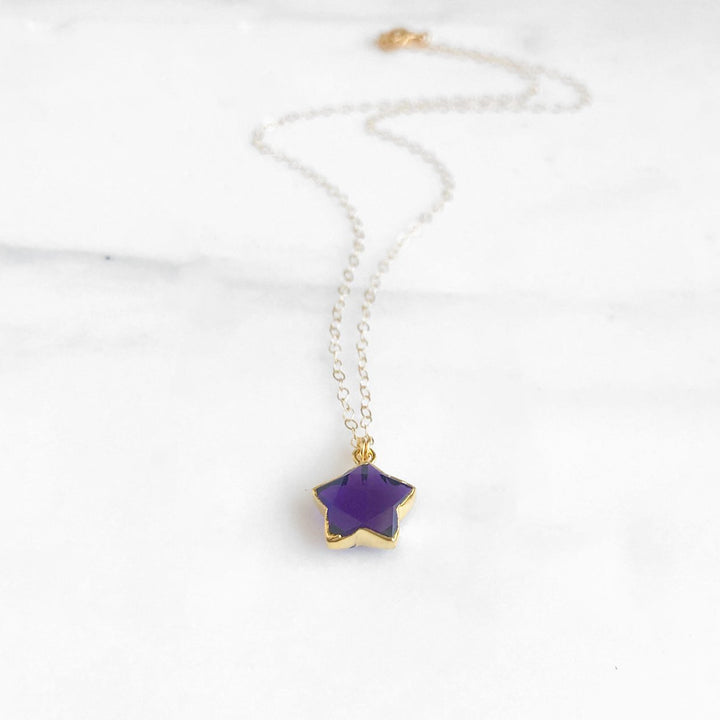 Dainty Gemstone Star Necklace in Gold and Silver