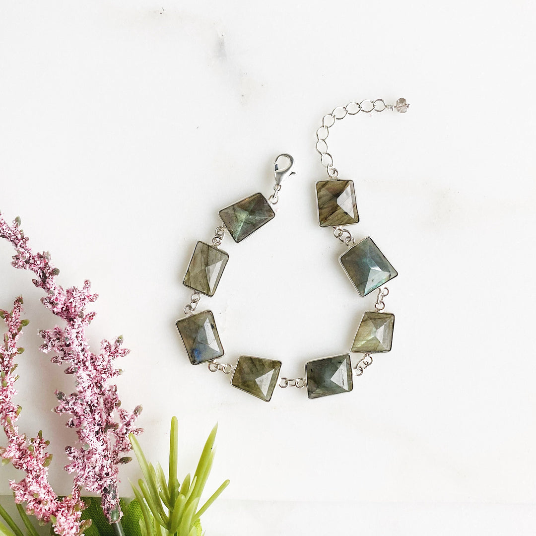Labradorite Bezel Bracelet in Silver