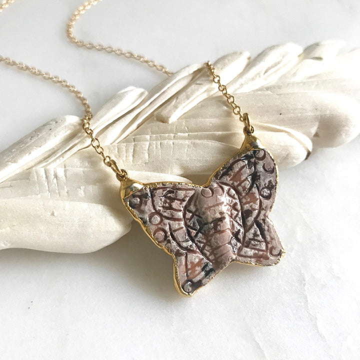 Butterfly Pendant Necklace in Gold. Layering Necklace. Jewelry Gift for Her.