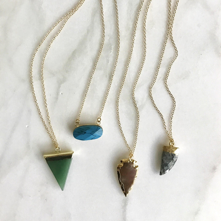 Gemstone Layering Necklace - Short Style. Layering Pendant Necklace