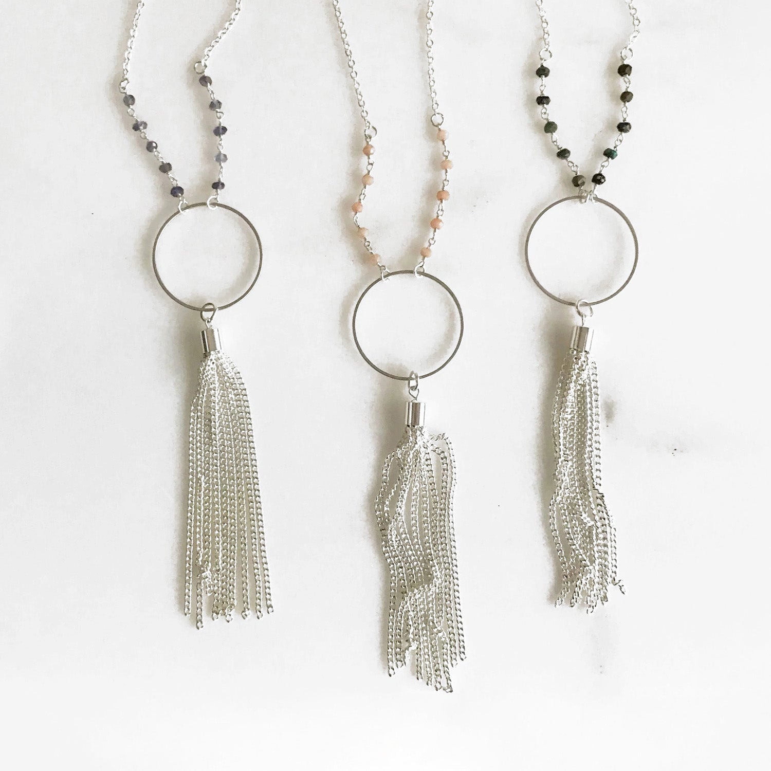 Balinese Handmade Bead & Silver Leaf & Tassel Necklace - Choice of Col –  Bali Mystique