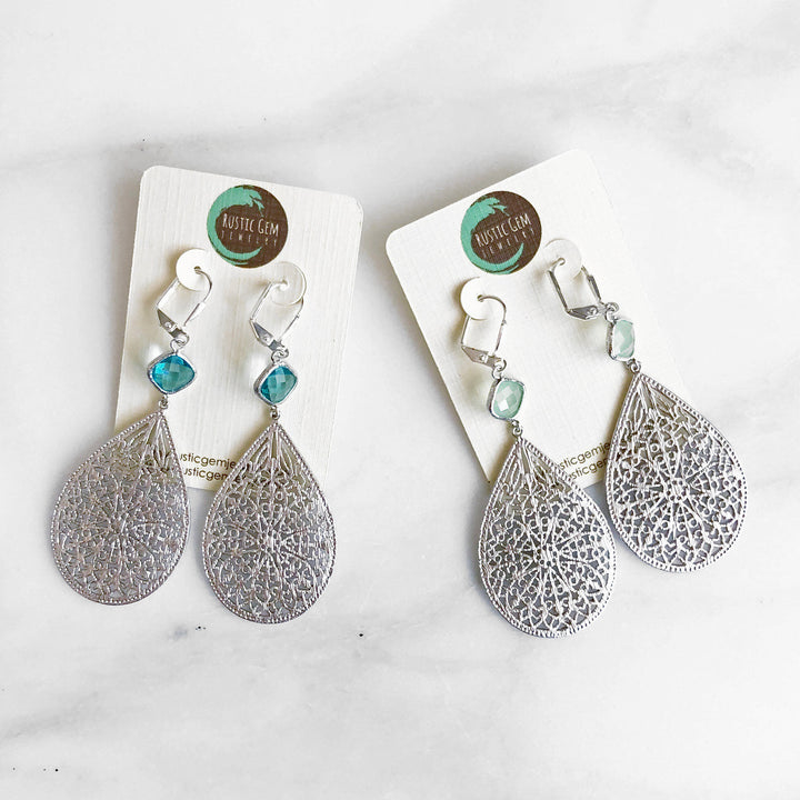 Silver Chandelier Earrings. Dangle Earrings. Statement Modern Fashion Drop Earrings