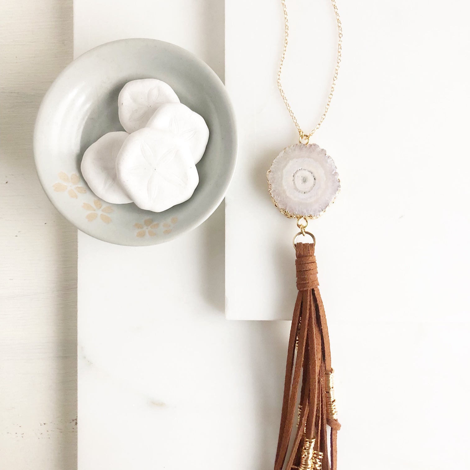 Grey on sale tassel necklace