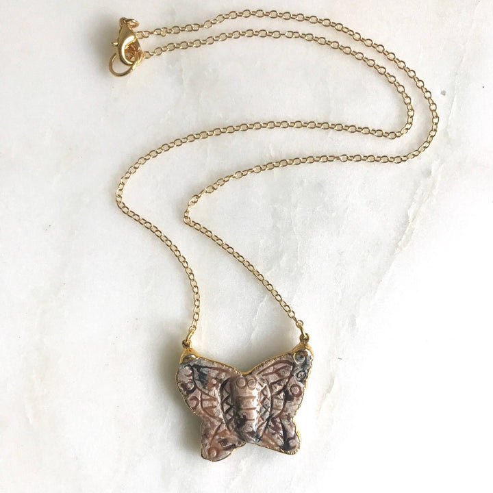 Butterfly Pendant Necklace in Gold. Layering Necklace. Jewelry Gift for Her.