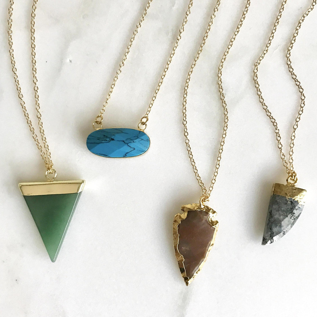 Gemstone Layering Necklace - Short Style. Layering Pendant Necklace